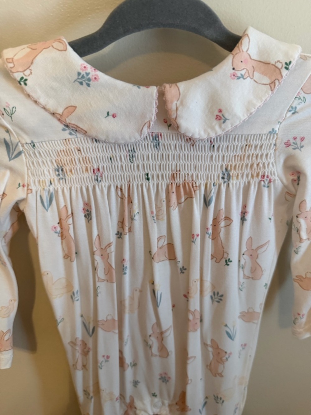 Baby Girls Neutral Bunny One-Piece Bodysuit